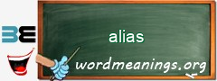 WordMeaning blackboard for alias